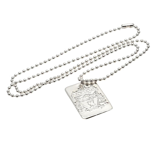 Silver - Front - Liverpool FC Silver Plated Dog Tag And Chain