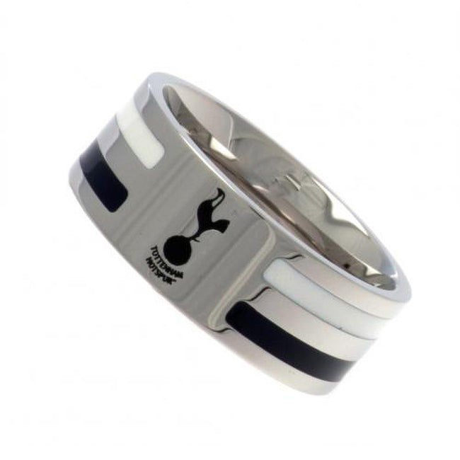 Silver - Back - Tottenham Hotspur FC Medium Colour Stripe Ring