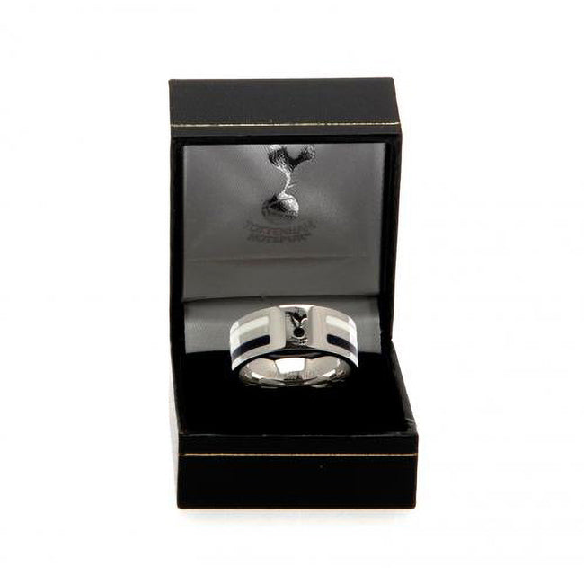 Silver - Side - Tottenham Hotspur FC Medium Colour Stripe Ring