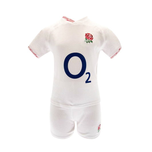 White - Front - England RFU Children-Kids T Shirt And Shorts Set