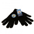 Black - Back - Manchester City FC Childrens-Kids Knitted Gloves
