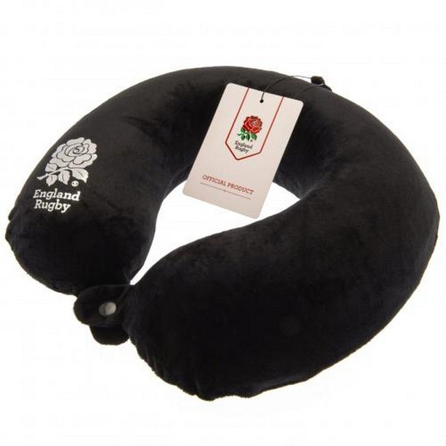 Black - Back - England RFU Luxury Travel Pillow