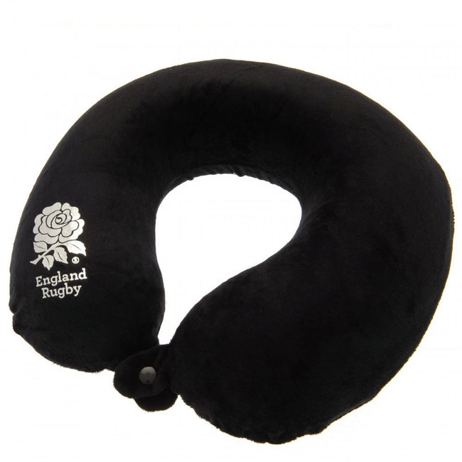Black - Front - England RFU Luxury Travel Pillow