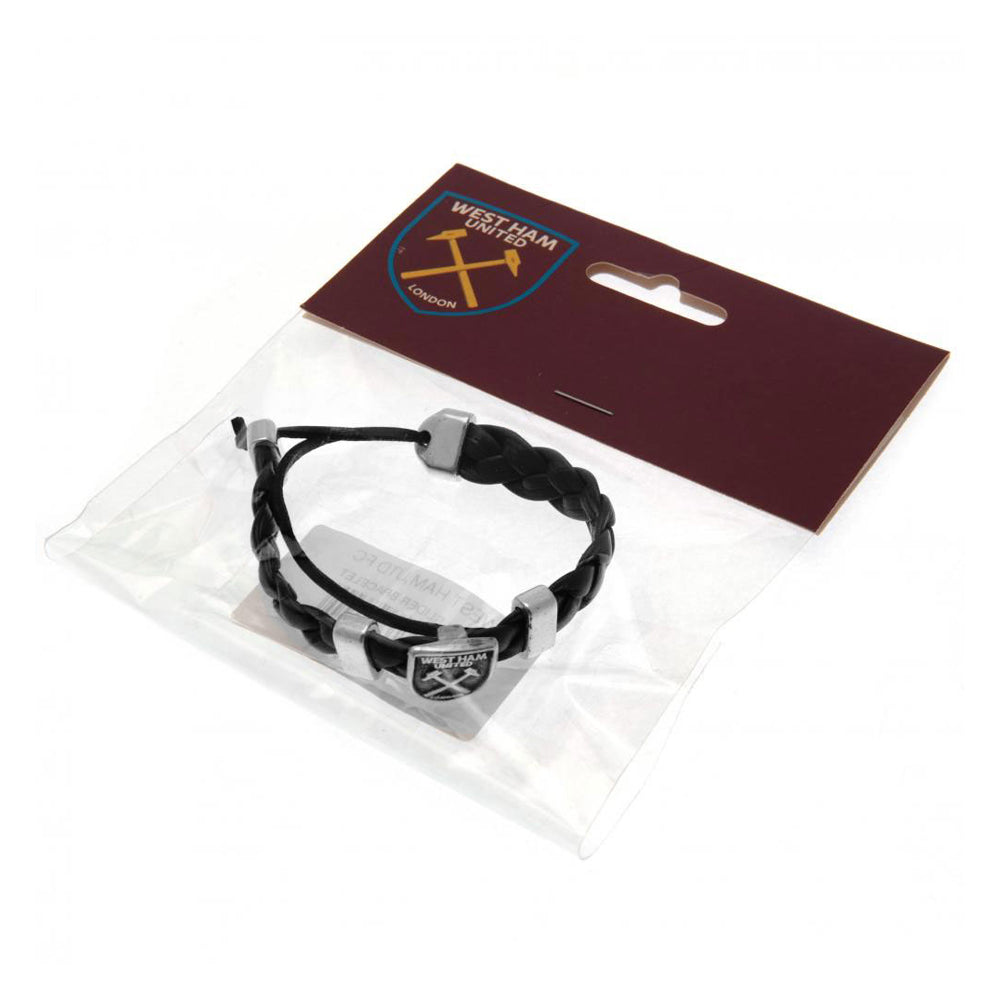 Black - Side - West Ham United FC Unisex Adult Slider Bracelet