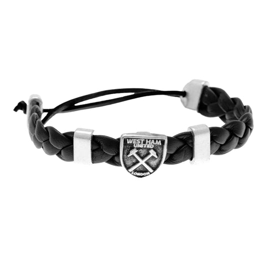 Black - Front - West Ham United FC Unisex Adult Slider Bracelet