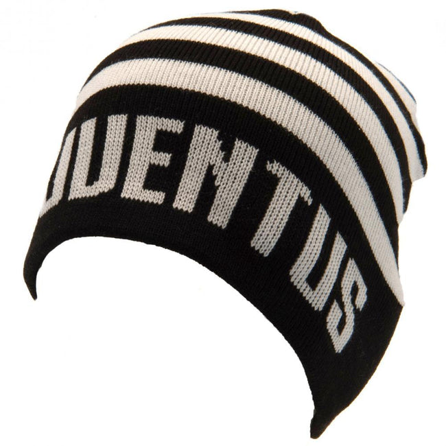 Black-White - Front - Juventus FC Striped Beanie