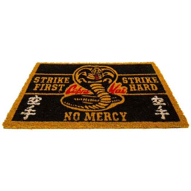 Black-Yellow - Front - Cobra Kai No Mercy Door Mat
