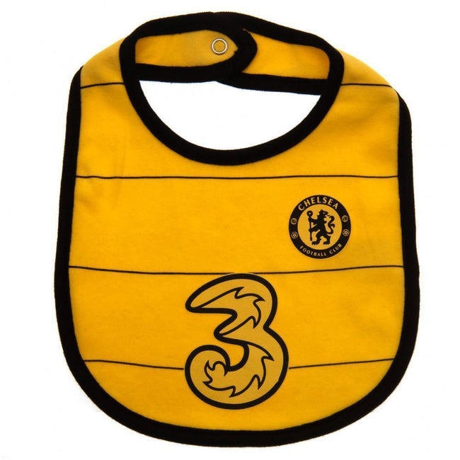 Blue-Yellow - Back - Chelsea FC Baby Bibs (Pack Of 2)