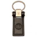 Black-Silver - Front - Chelsea FC Leather Keyring