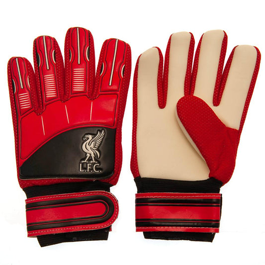 Red-Black-White - Front - Liverpool FC Childrens-Kids Delta Goalkeeper Gloves