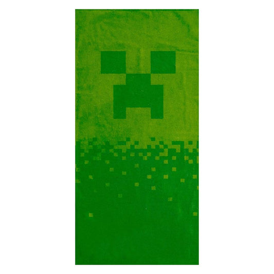 Green - Front - Minecraft Creeper Beach Towel