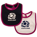 Black-Pink-White - Front - Scotland RU Baby Bibs (Pack of 2)