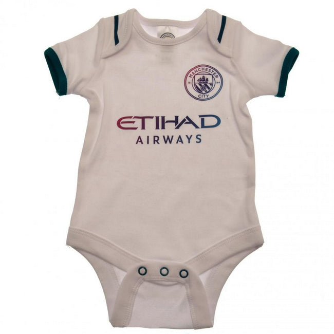 Blue-White - Side - Manchester City FC Baby Crest Bodysuit (Pack of 2)