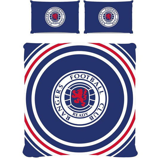 Royal Blue-White-Red - Front - Rangers FC Reversible Pulse Duvet Cover Set