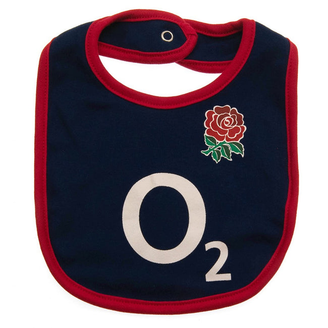 Blue-Red-White - Back - England RFU Baby Bibs (Pack of 2)