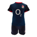 Navy-Black-Red - Front - England RFU Childrens-Kids T-Shirt & Shorts Set