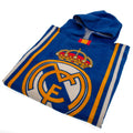 White-Blue-Gold - Front - Real Madrid CF Childrens-Kids Crest Hooded Towel