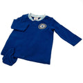 Royal Blue-White - Back - Chelsea FC Baby Crest Long-Sleeved Sleepsuit