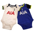 Navy Blue-White - Front - Tottenham Hotspur FC Baby Bodysuit (Pack of 2)