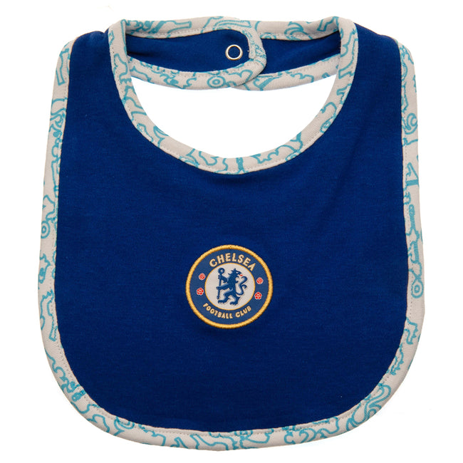 Blue-White - Back - Chelsea FC Baby Bibs (Pack of 2)