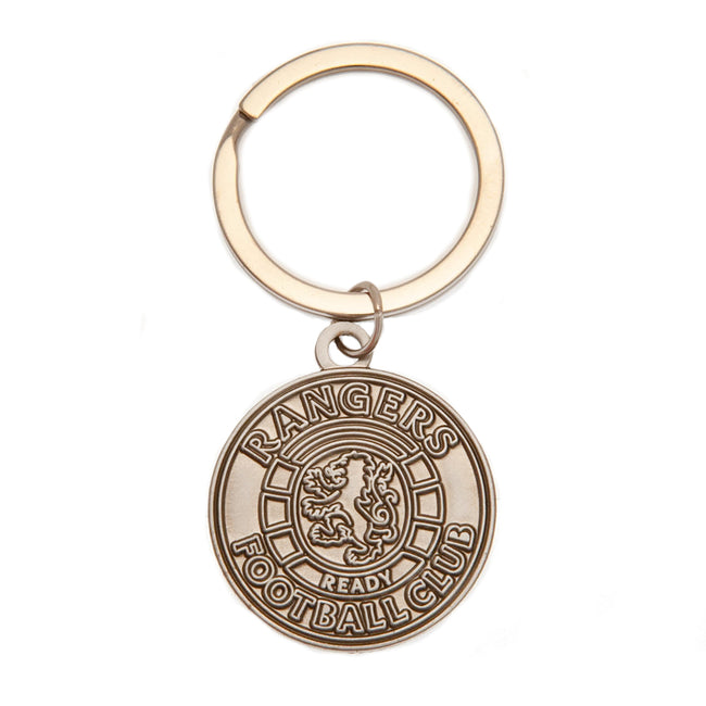 Antique Silver - Front - Rangers FC Crest Keyring