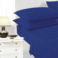 Navy - Front - K Collection percale Percale Fitted Sheet