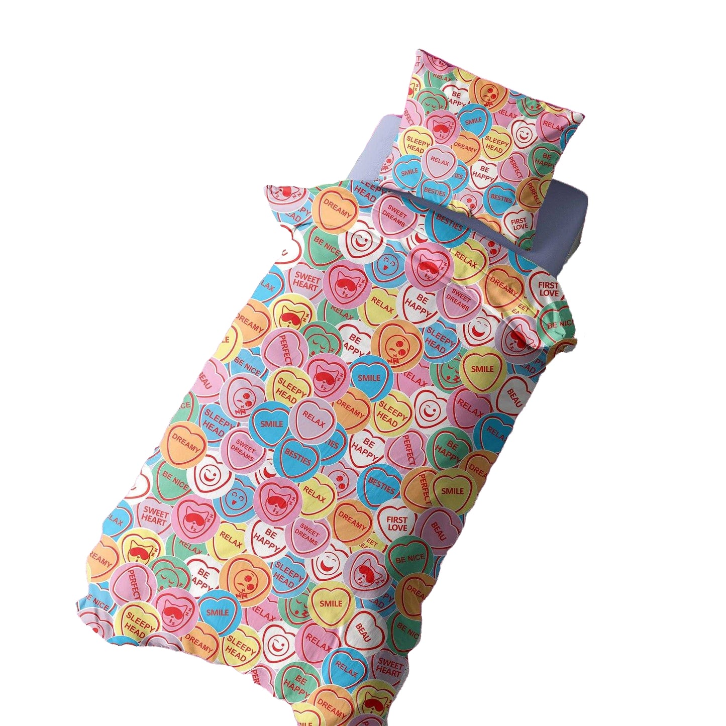 Multicoloured - Lifestyle - K Collection Sweet Dreams Rotary Panel Duvet Set