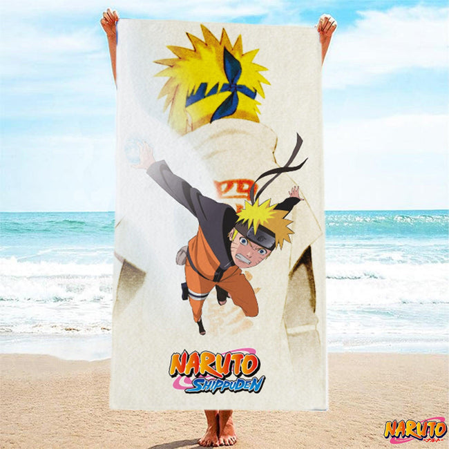 Beige-Multicoloured - Pack Shot - Naruto: Shippuden Childrens-Kids Naruto Heroes Cotton Towel