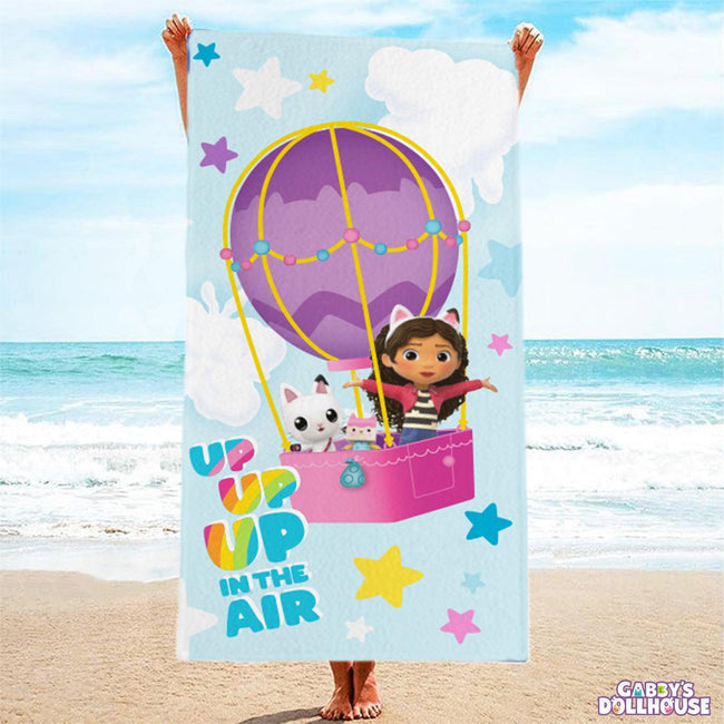 Blue-Multicoloured - Pack Shot - Gabby´s Dollhouse Childrens-Kids Up Up The Air Cotton Towel
