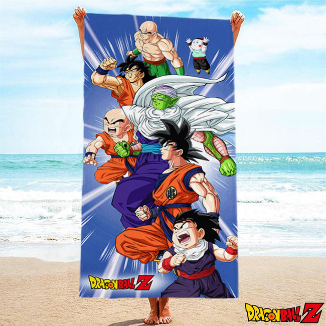 Blue-Multicoloured - Pack Shot - Dragon Ball Z Childrens-Kids Heroes Cotton Towel