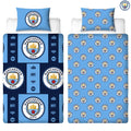 Multicoloured - Close up - Manchester City FC Reversible Crest Duvet Set