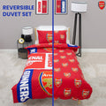 Multicoloured - Side - Arsenal FC Gunners Reversible Crest Duvet Set
