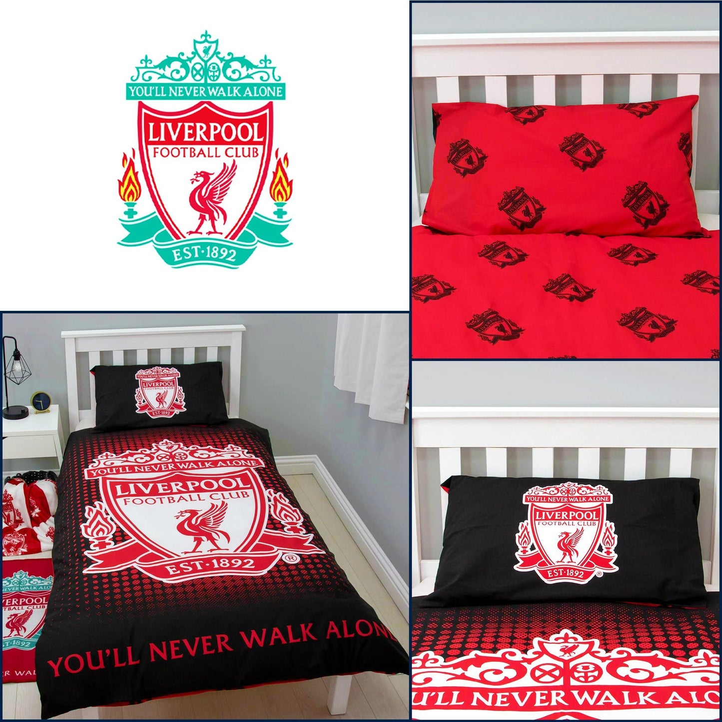 Red - Pack Shot - Liverpool FC Reversible Duvet Set