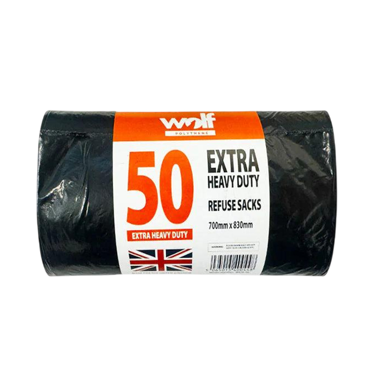 Black - Back - Wolf Heavy Duty Bin Bags (Pack of 200)
