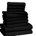 Black - Back - K Collection Egyptian Cotton Towel Set (Pack of 10)
