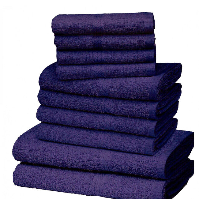 Purple - Front - K Collection Egyptian Cotton Towel Set (Pack of 10)