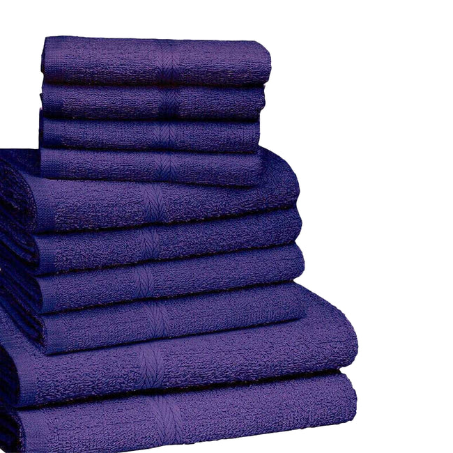 Purple - Back - K Collection Egyptian Cotton Towel Set (Pack of 10)
