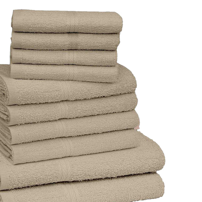 Taupe - Back - K Collection Egyptian Cotton Towel Set (Pack of 10)