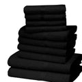 Black - Front - K Collection Egyptian Cotton Towel Set (Pack of 10)