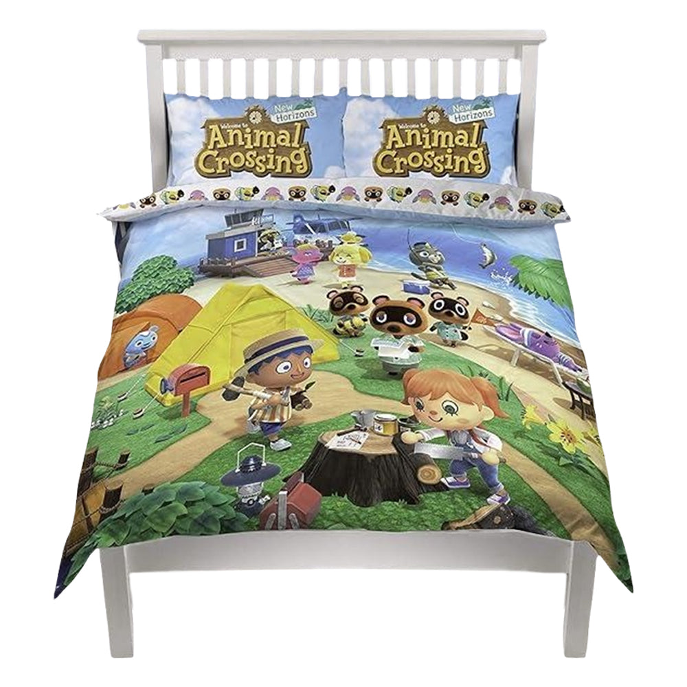 Multicoloured - Lifestyle - Animal Crossing Beach Reversible Duvet Set (Pack of 2)