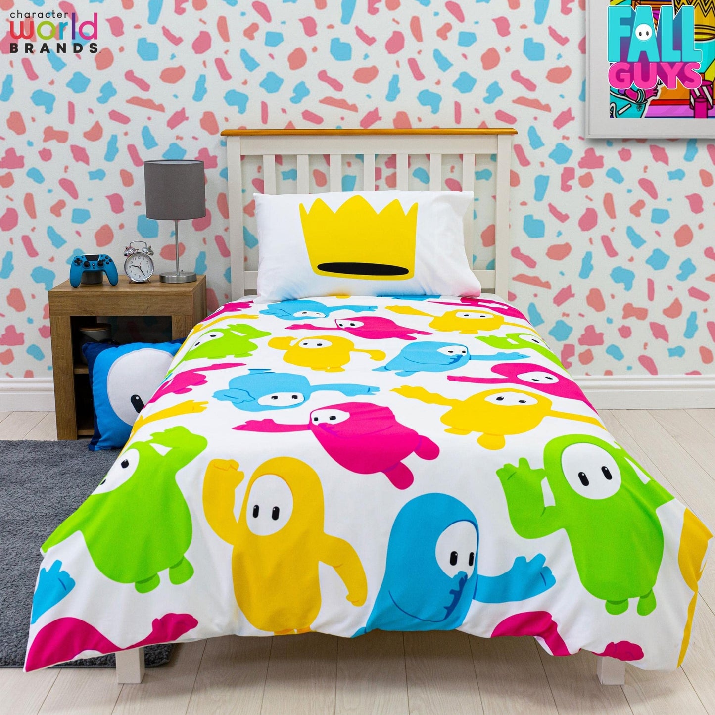 Multicoloured - Pack Shot - Fall Guys Reversible Duvet Set