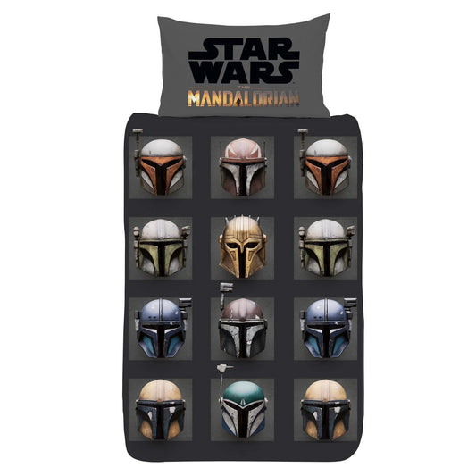 Multicoloured - Front - Star Wars The Mandalorian Helmet Reversible Duvet Set