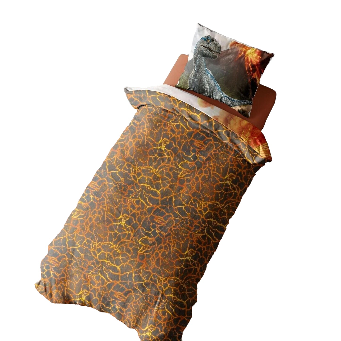 Multicoloured - Back - Jurassic World T-Rex Reversible Duvet Set