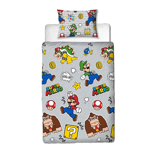 Multicoloured - Front - Super Mario Reversible Duvet Set