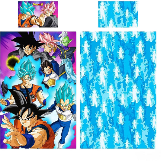 Multicoloured-Multicoloured - Front - Dragon Ball Z Reversible Goku & Vegeta Duvet Set
