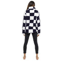 Black-White - Back - Keanu Womens-Ladies Checked Sherpa Fleece Quarter Zip Pullover