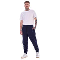 Navy-Grey Marl - Back - Keanu Mens Cotton Blend Slim Jogging Bottoms (Pack of 2)