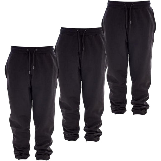 Black - Front - Keanu Childrens-Kids Cotton Blend Regular Jogging Bottoms (Pack of 3)