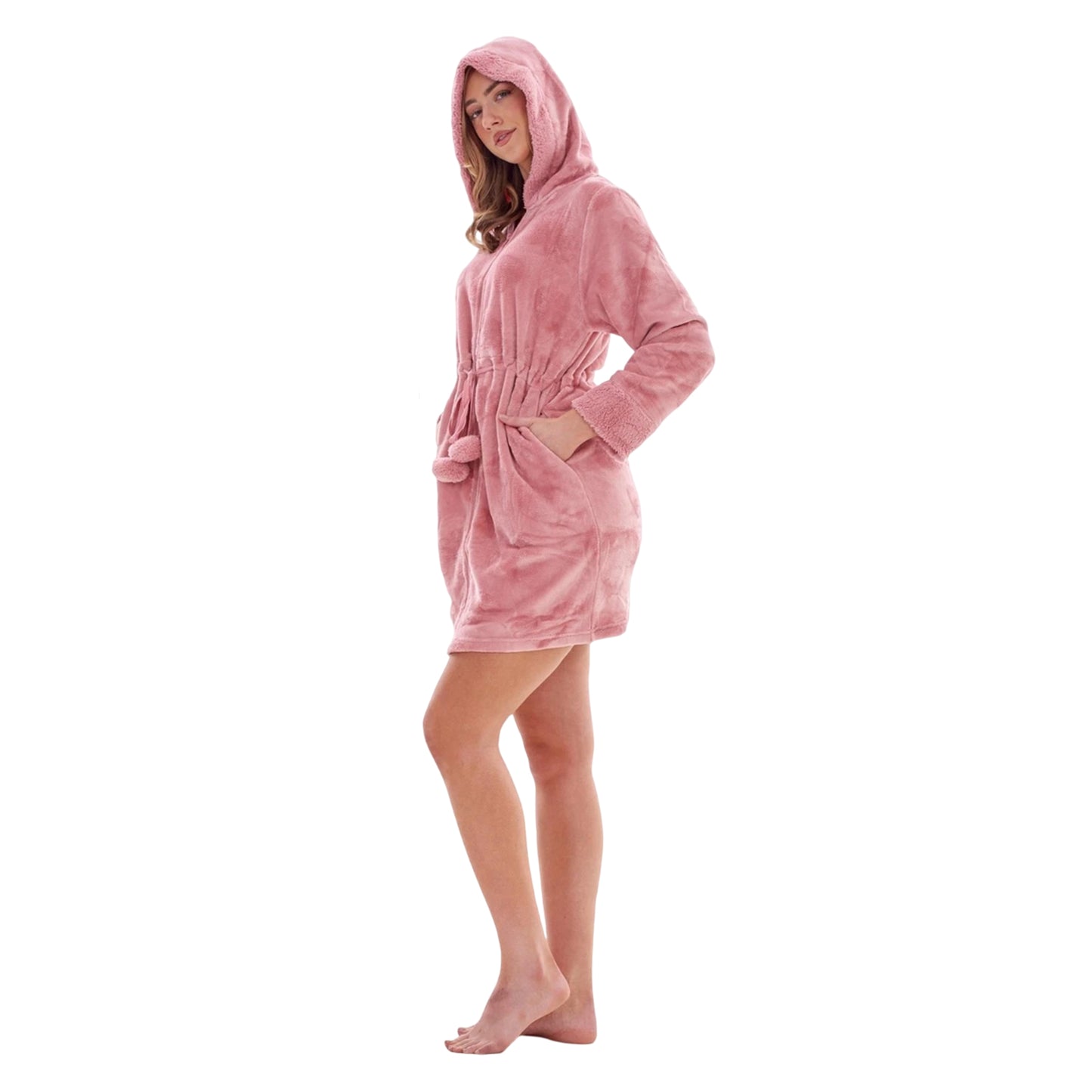 Pink - Lifestyle - Keanu Womens-Ladies Hearts Zipped Dressing Gown