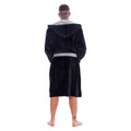Black-Grey - Back - Keanu Mens Fleece Dressing Gown